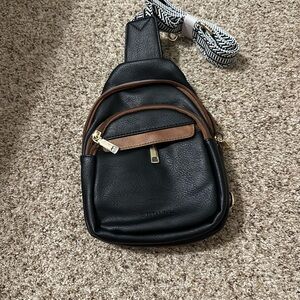 Black and Brown Crossbody Purse